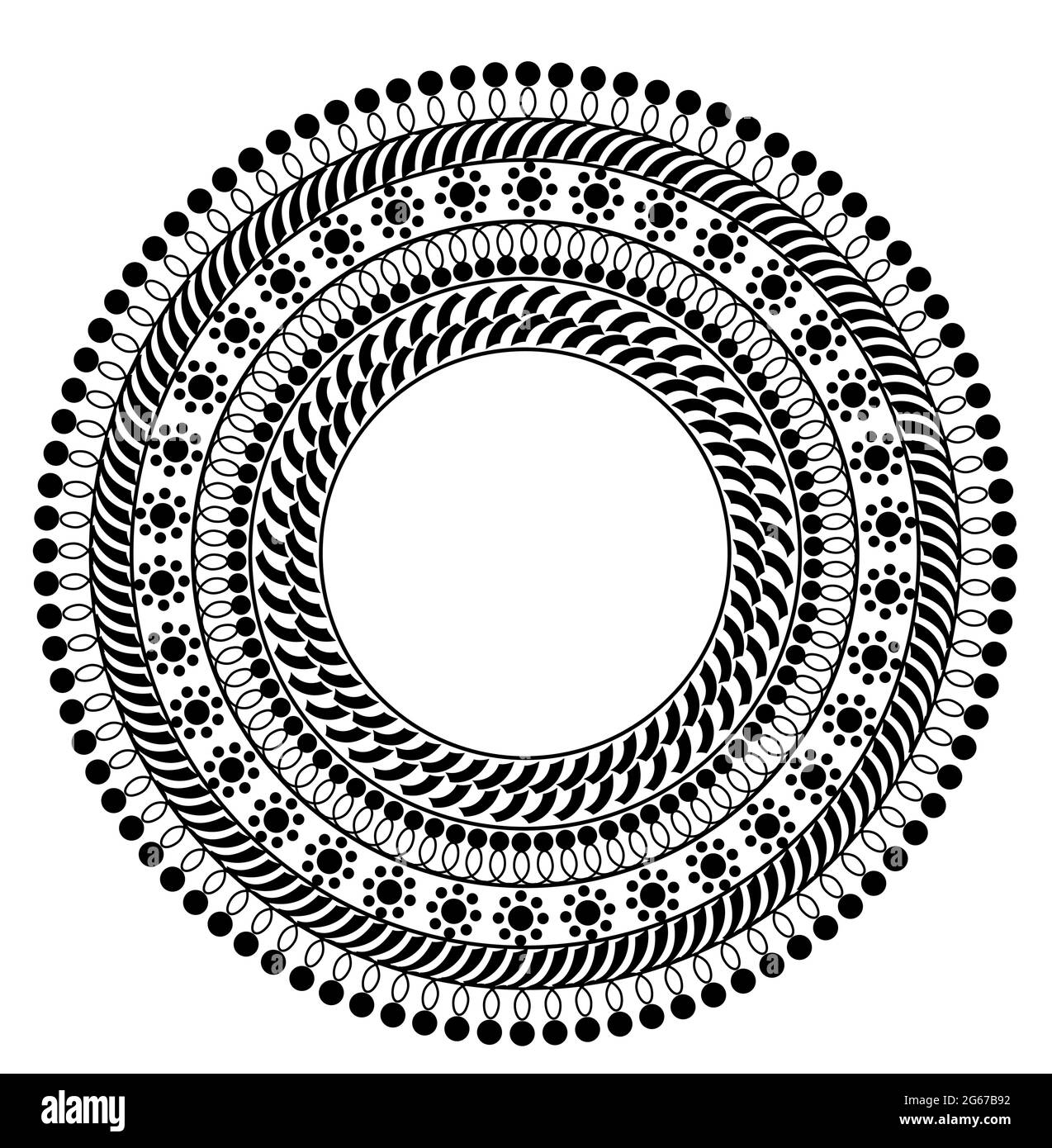 Motif floral à monture ronde isolé sur fond blanc - illustration vectorielle Illustration de Vecteur