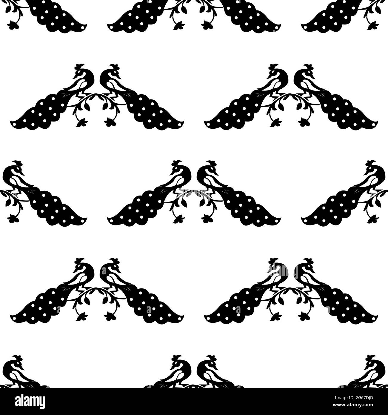 Magnifique concept Peacock avec plumes isolées sur fond blanc est dans un motif sans couture Illustration de Vecteur