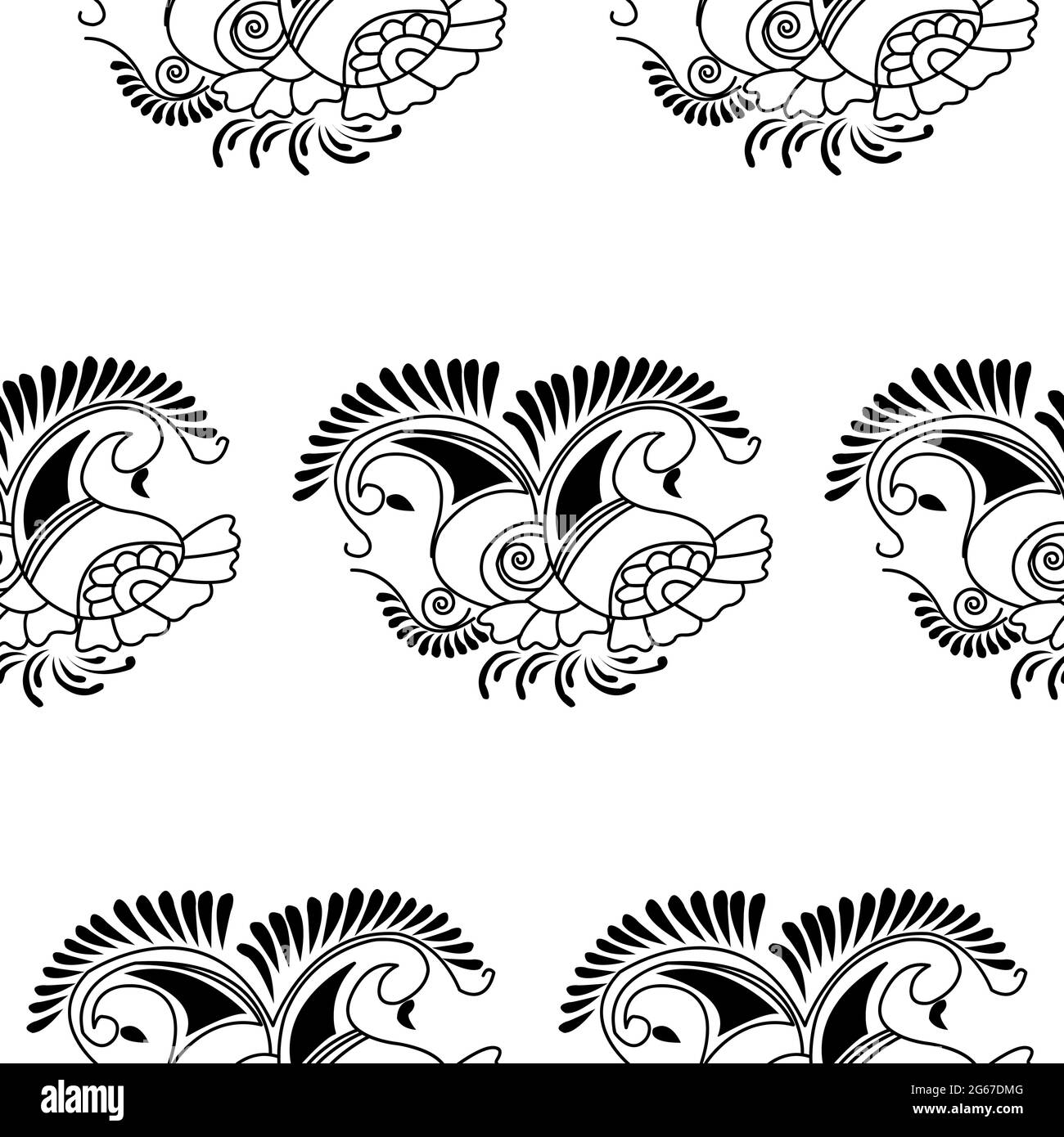 Magnifique concept Peacock avec plumes isolées sur fond blanc est dans un motif sans couture Illustration de Vecteur
