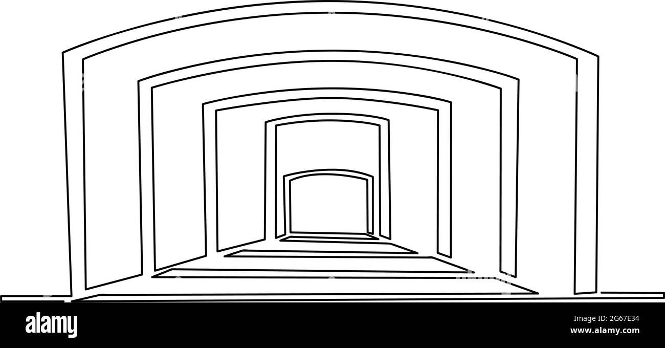 Ligne simple dessin d'une arche - illustration vectorielle Illustration de Vecteur