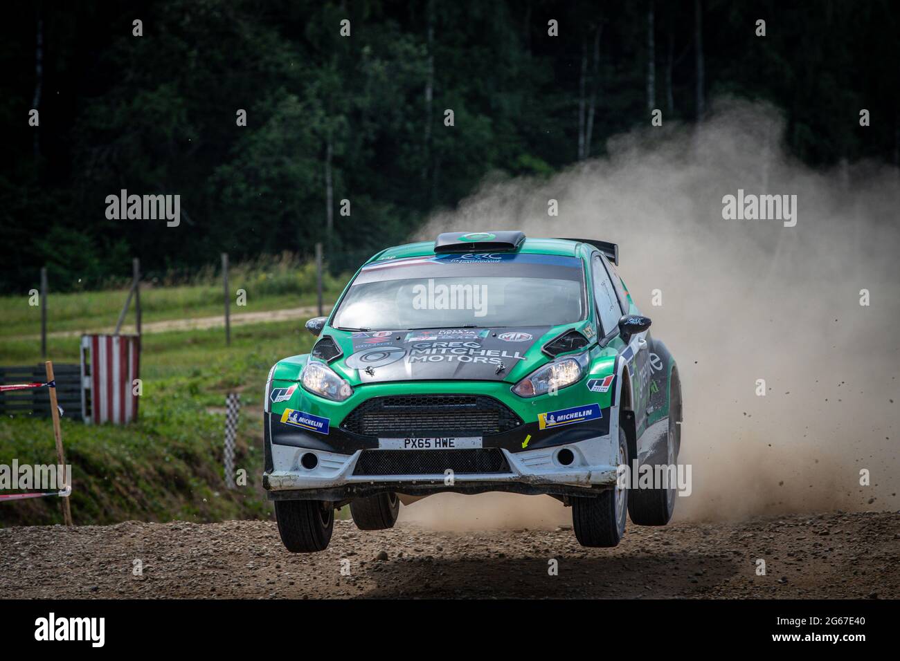 27 MITCHELL Jason (IRL), WARD Peter (GBR), Jason MITCHELL, Ford Fiesta, action pendant le rallye ERC 2021 de la FIA Liepaja, 2e tour du Championnat européen de rallye 2021 de la FIA, du 1er au 3 juillet 2021 à Liepaja, Lettonie - photo Alexandre Guillaumot / DPPI Banque D'Images