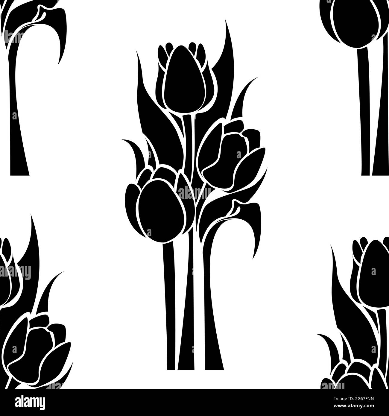 Motif fleuri concept de pétales et de feuilles de tulipe dans un motif sans couture Illustration de Vecteur