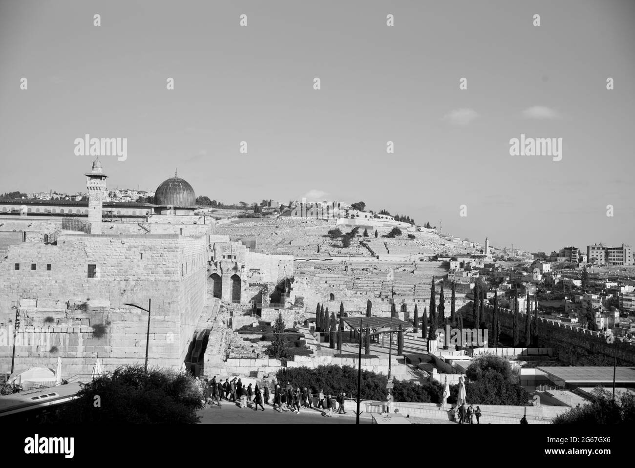 Panorama de Jérusalem, de la Tour de David, Jérusalem, Israël Banque D'Images