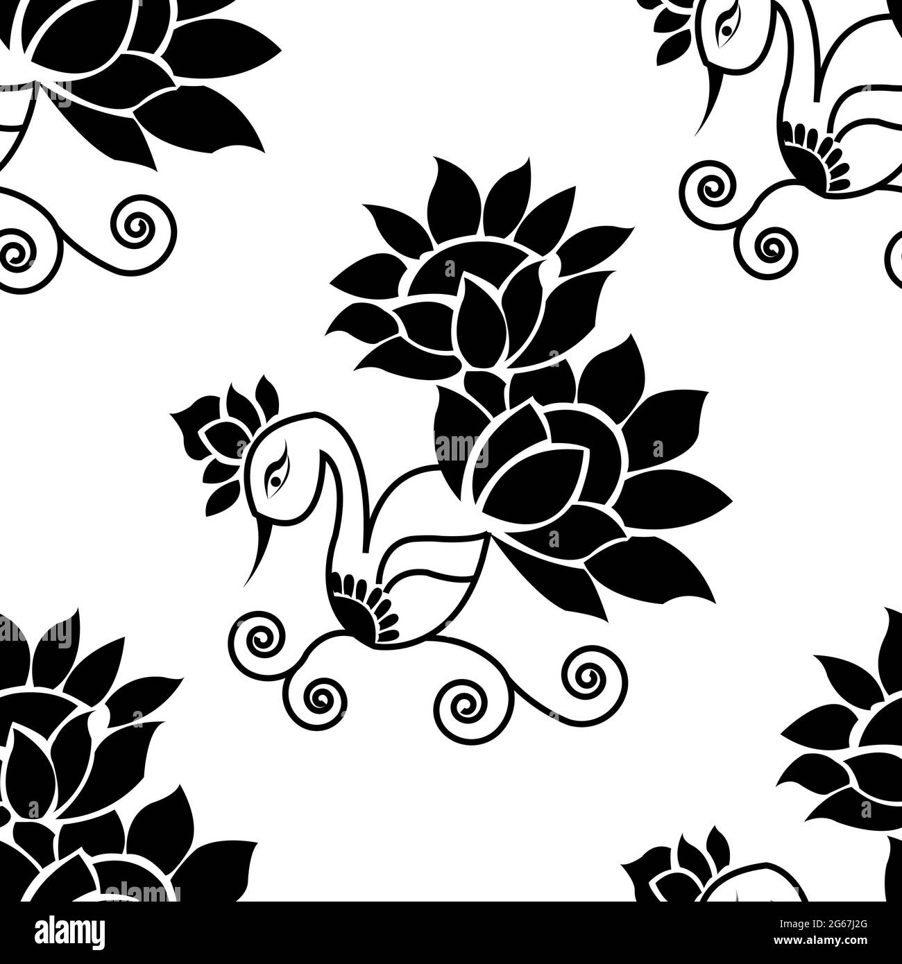 Magnifique concept Peacock avec plumes isolées sur fond blanc est dans un motif sans couture Illustration de Vecteur