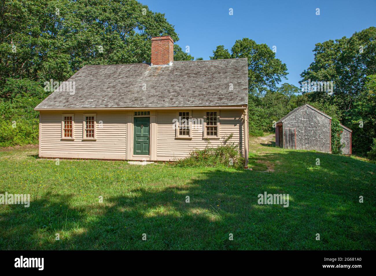 Le quartier historique Atwood–Higgins, un établissement historique situé dans la région côtière nationale de Cape Cod, à Wellfleet, Massachusetts Banque D'Images