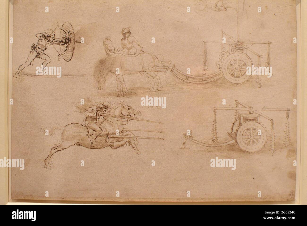 Les dessins de Leonardo Banque D'Images