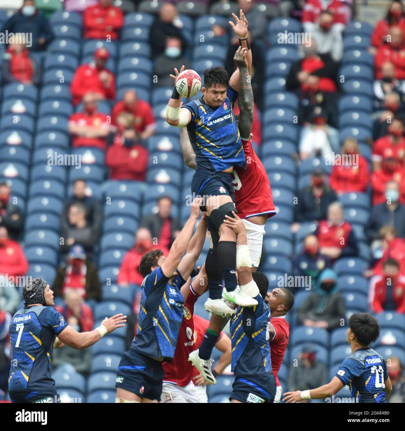 BT Murrayfield .Edinburgh.Scotland Royaume-Uni. 26e juin-21 1888 coupe match entre les Lions britanniques et irlandais et le Japon le buteur Kazuki Himeno gagne Banque D'Images