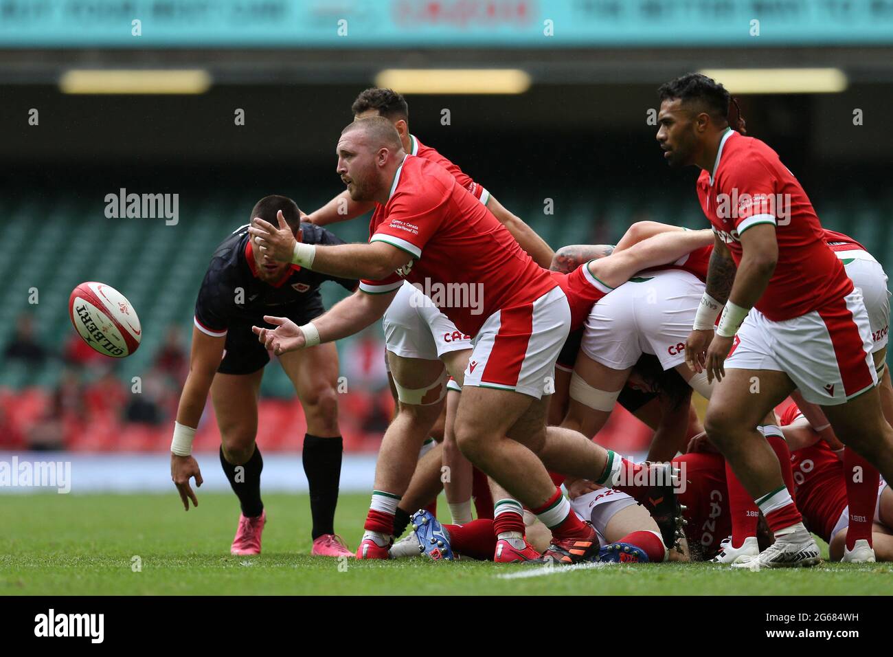 Cardiff, Royaume-Uni. 03ème juillet 2021. Dillon Lewis du pays de Galles en action. Rugby international friendly, pays de Galles v Canada, match de série d'été au stade de la Principauté à Cardiff le samedi 3 juillet 2021. photo par Andrew Orchard/Andrew Orchard photographie sportive crédit: Andrew Orchard photographie sportive/Alamy Live News Banque D'Images