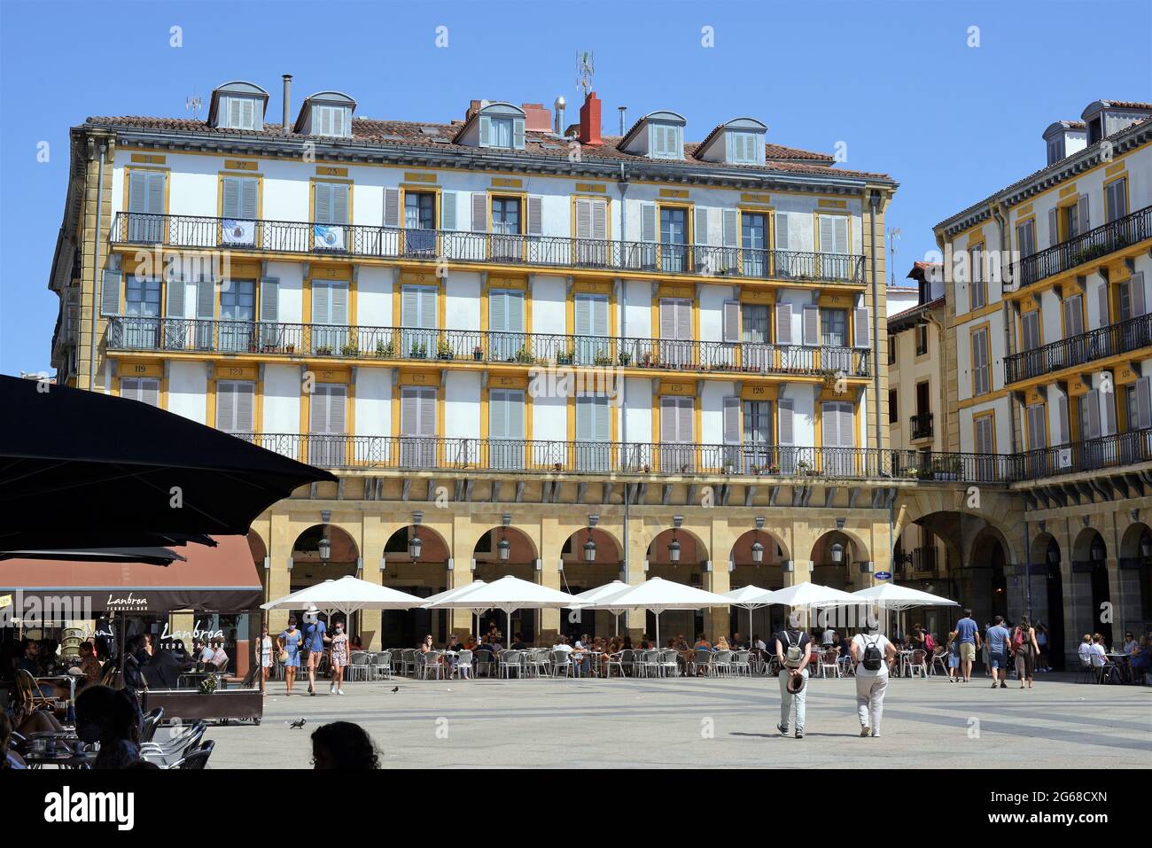 Constitution Plaza, San Sebastian, Pais Vasco, pays basque, Espagne, Europe Banque D'Images