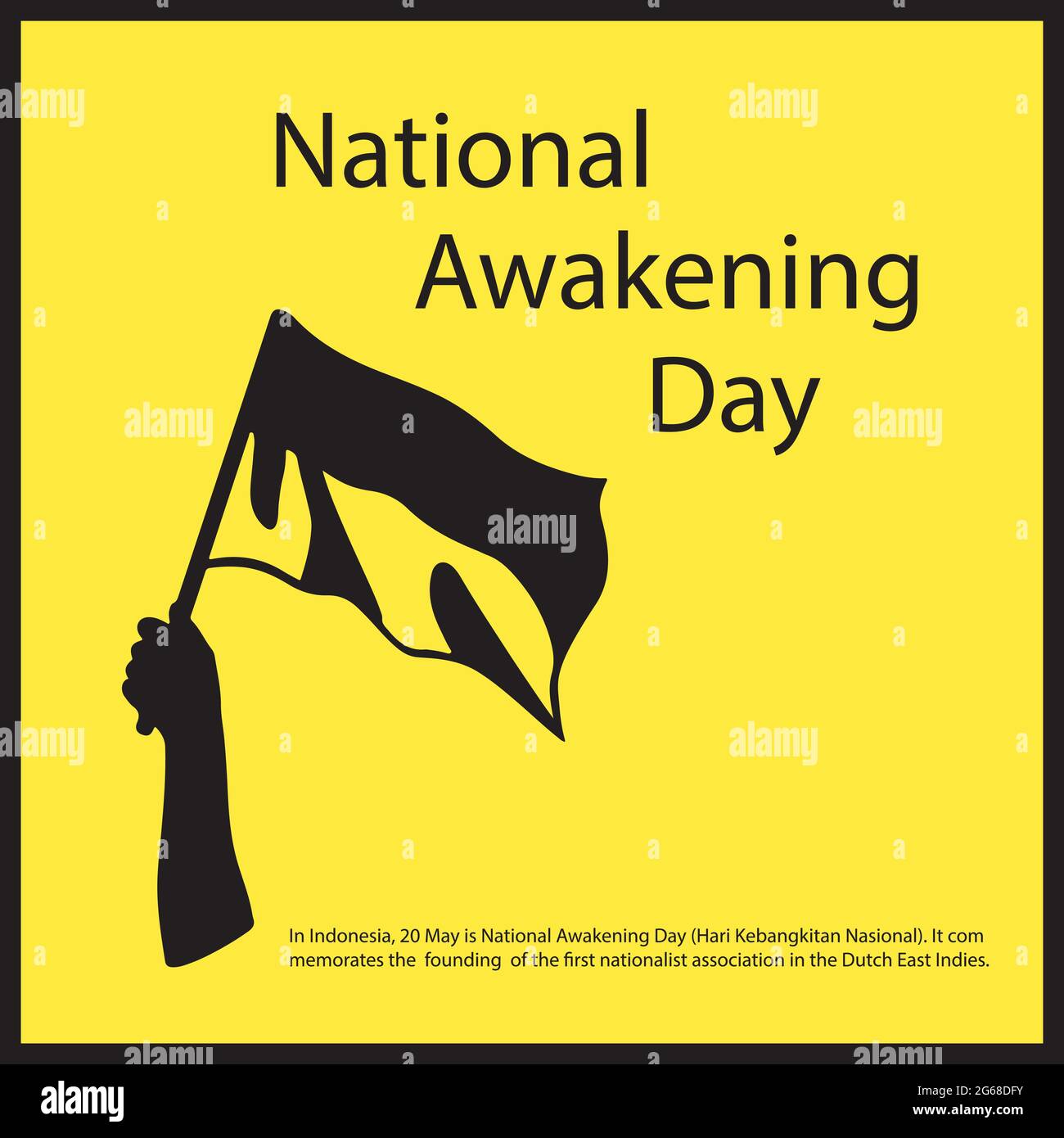 En Indonésie, le 20 mai est le jour du réveil national (Hari Kebangkitan Nasional). Il commémore la fondation de la première association nationaliste du D Illustration de Vecteur
