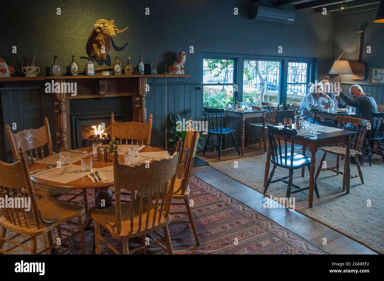 Intérieur de l'époque coloniale Clarendon Arms pub, Evandale, Tasmanie, Australie Banque D'Images