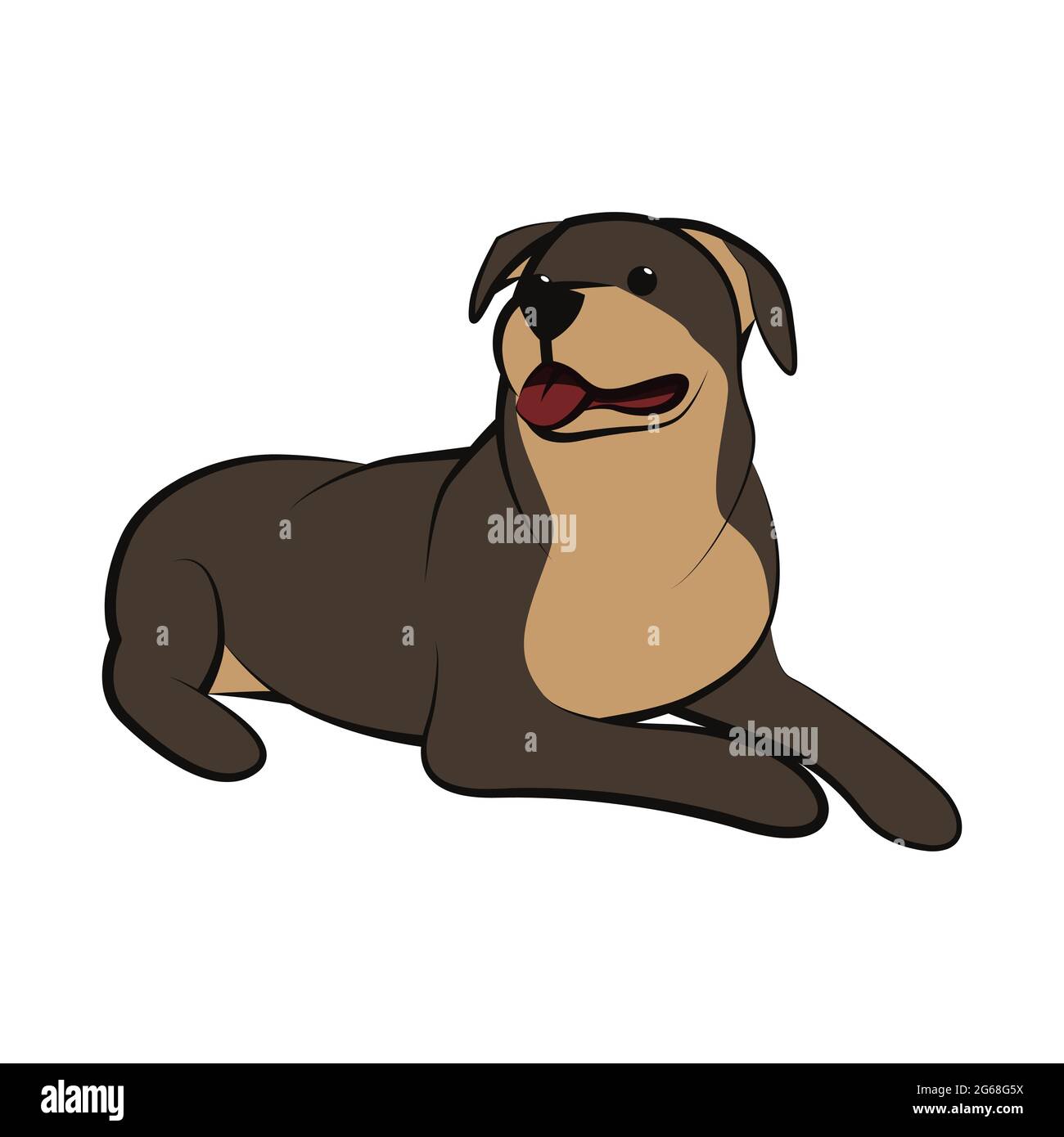 Joli dessin animé icône d'un grand chien. Il est de style plat. Illustration de Vecteur