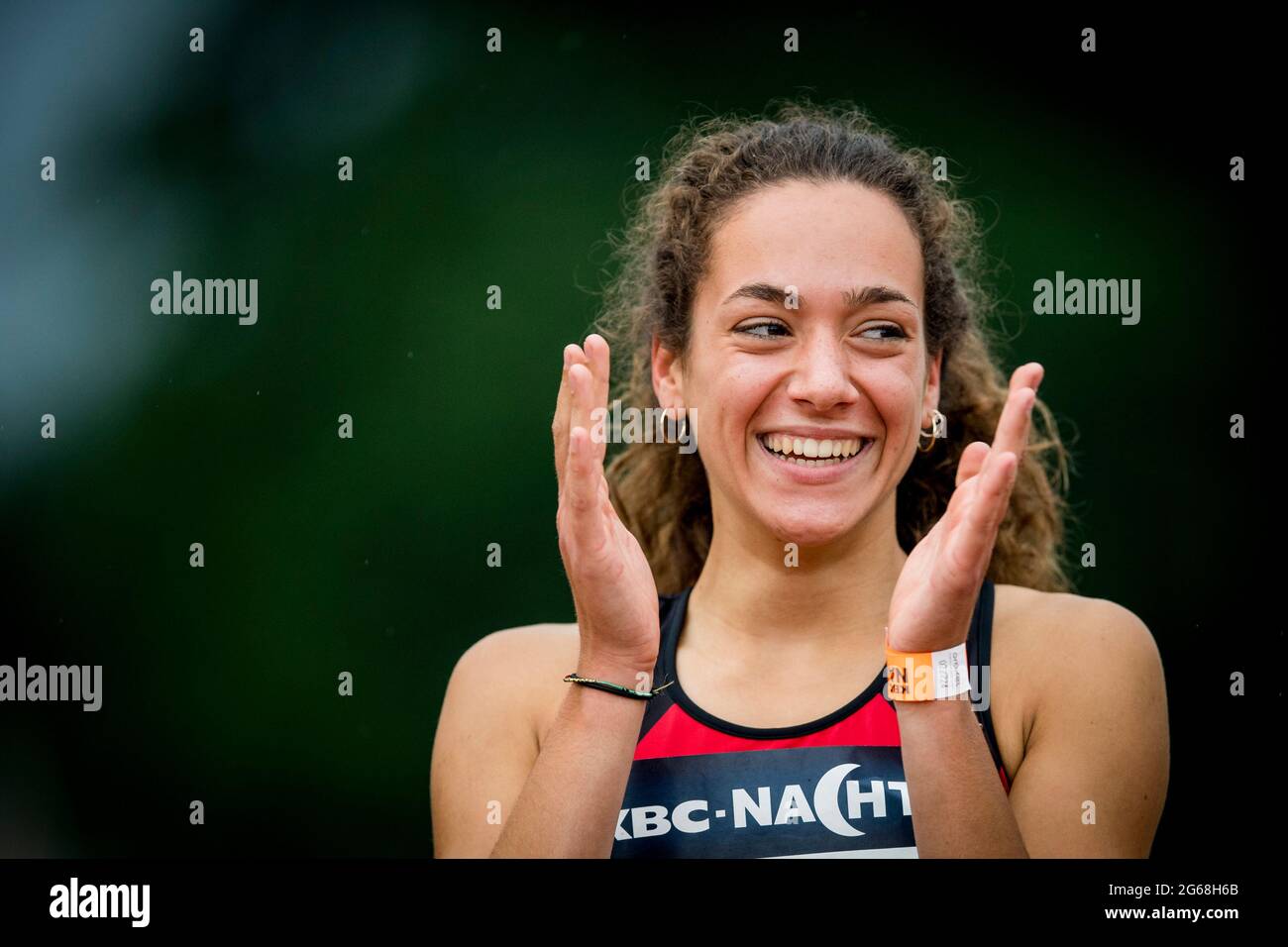 Belge Ilana Hanssens photographiée après la rencontre d'athlétisme 'KBC Nacht van de Atletiek' à Heusden-Zolder, samedi 03 juillet 2021. BELGA PHOTO JASPER J Banque D'Images