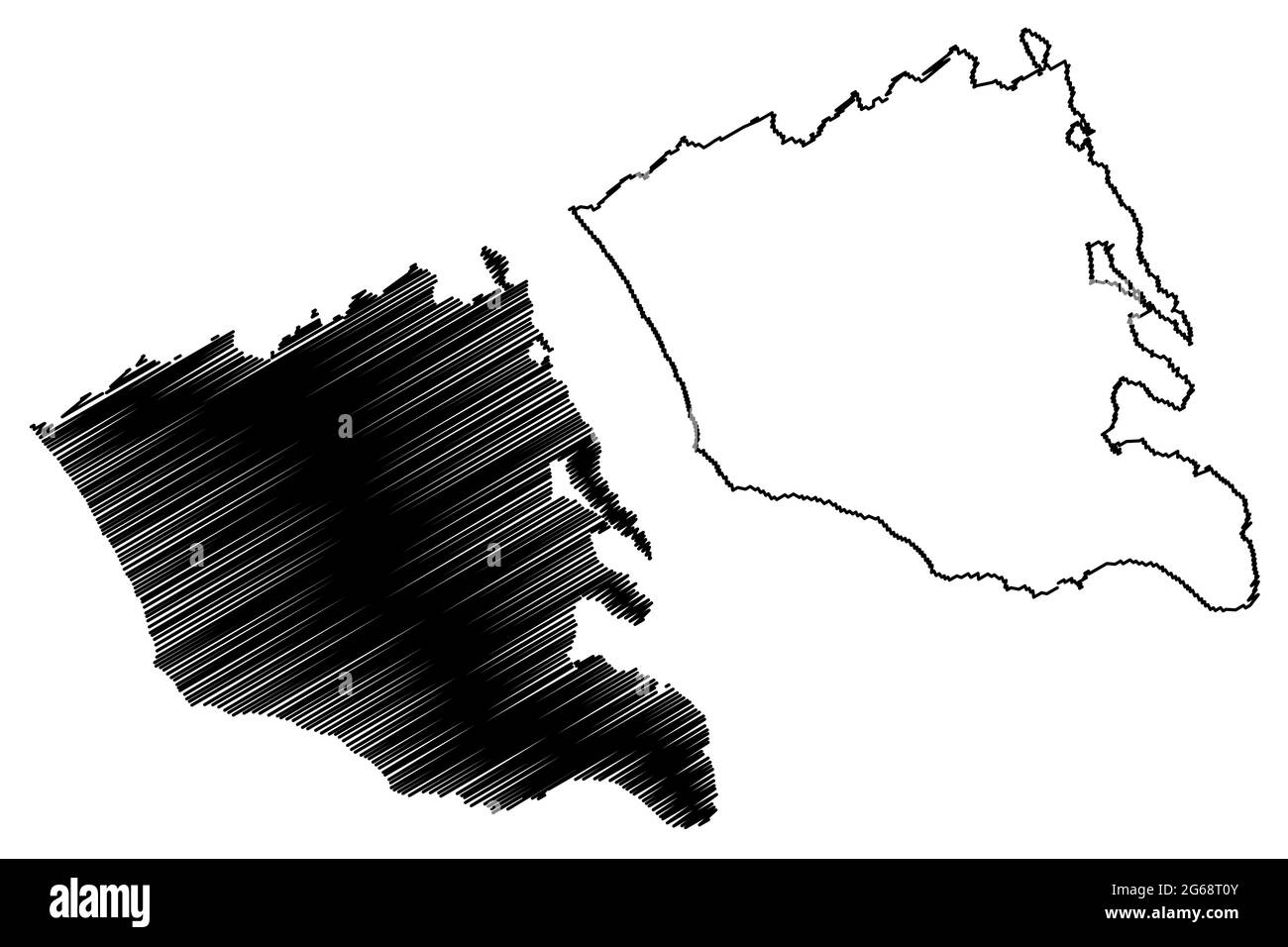 Consortium municipal libre de Ragusa (Italie, République italienne, Sicile) carte illustration vectorielle, scribble sketch province de Ragusa carte Illustration de Vecteur