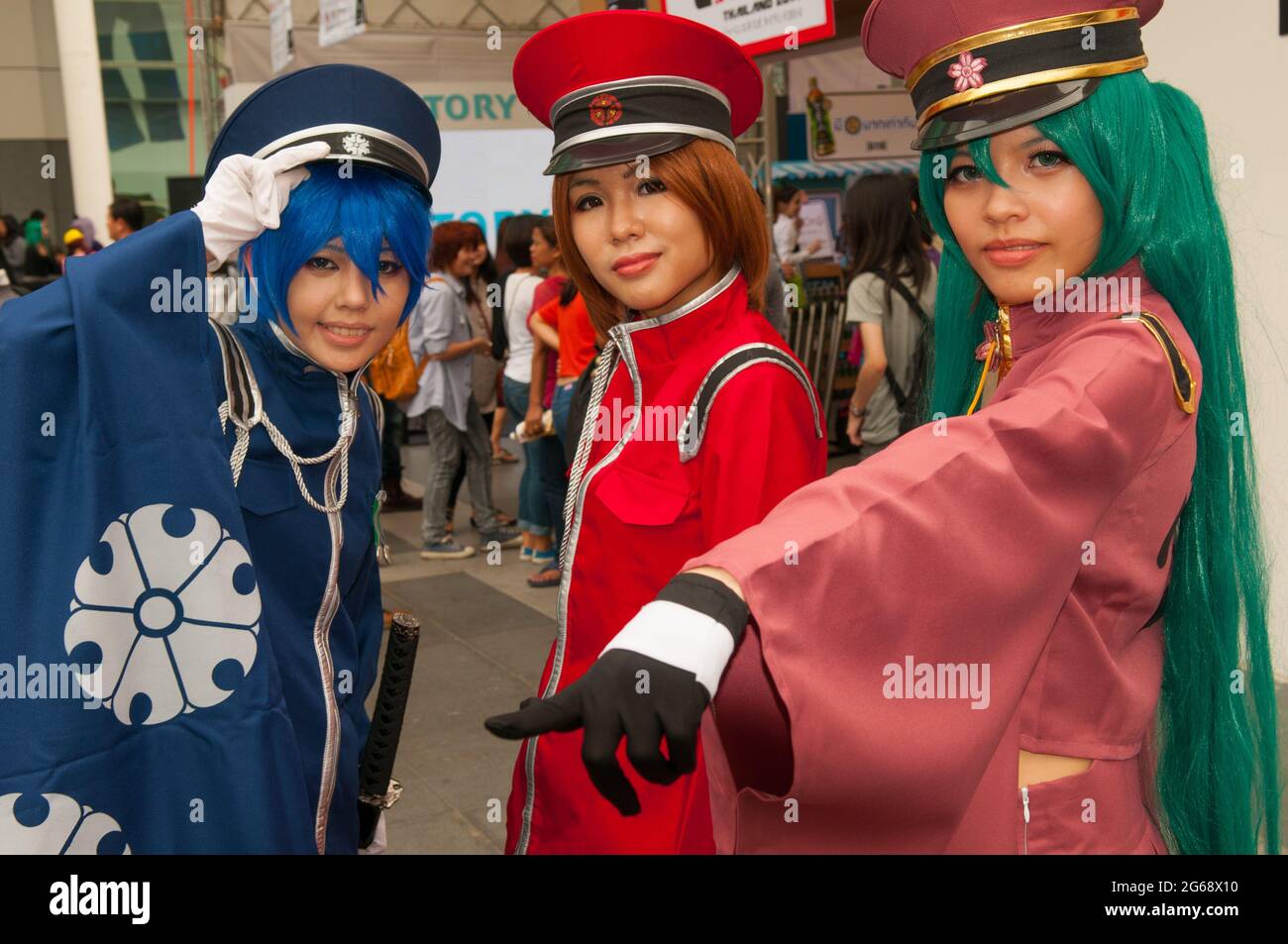 Belles filles thaïlandaises à un festival japonais de cosplay à Bangkok, Thaïlande. Crédit: Kraig Lieb Banque D'Images