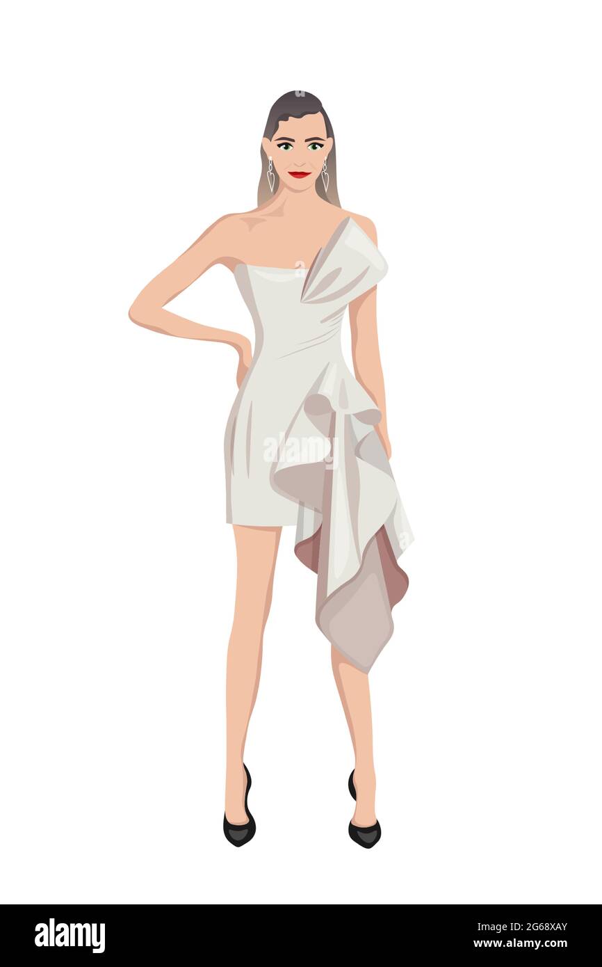 Femmes sur des talons hauts vêtues de vêtements tendance élégants - illustration de mode féminine Illustration de Vecteur