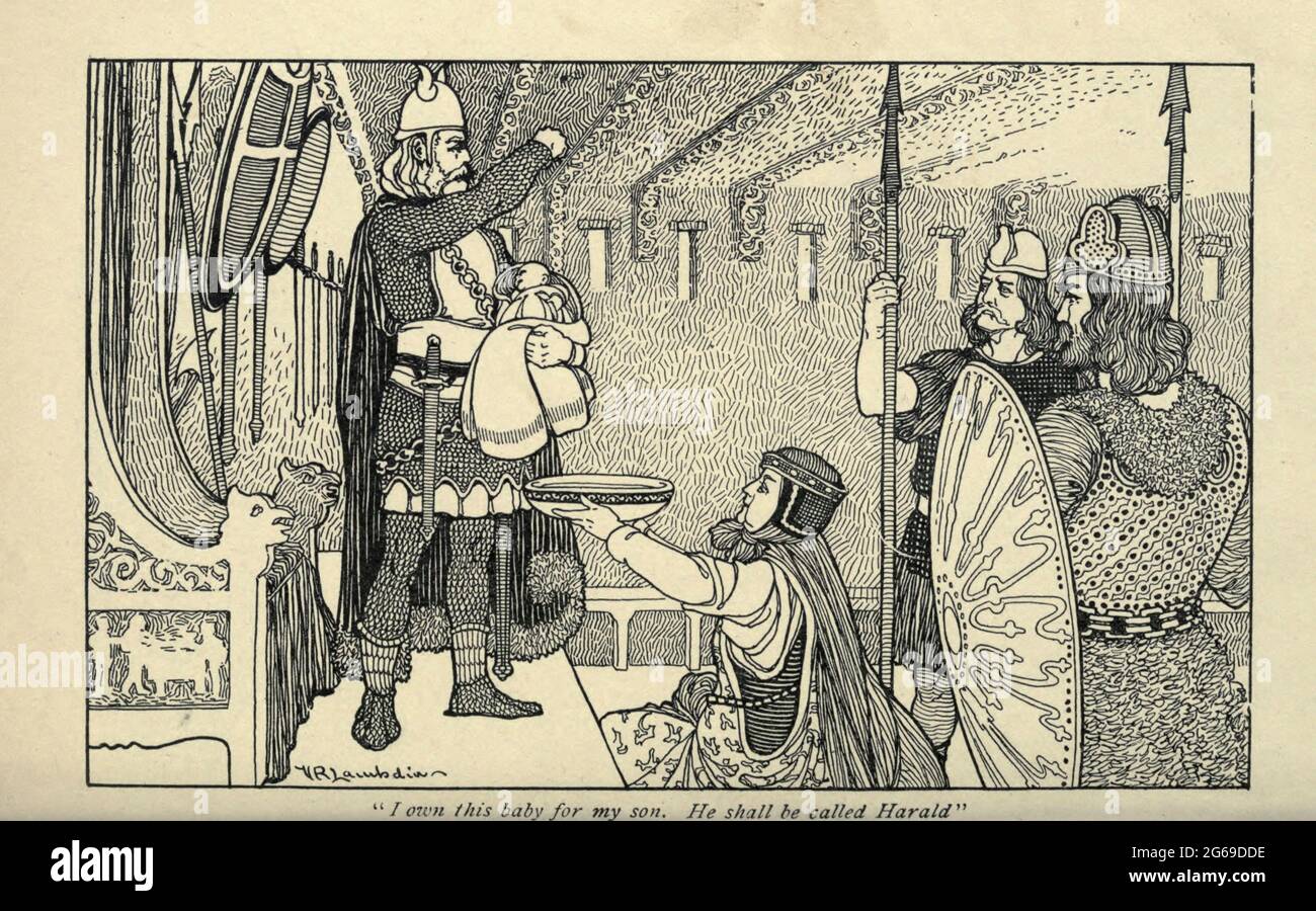 Je Possede Ce Bebe Pour Mon Fils Il S Appellera Harald D Apres Le Livre Viking Tales De Jennie Hall Punlished In Chicago Par Rand Mcnally Co En 1902 Photo Stock