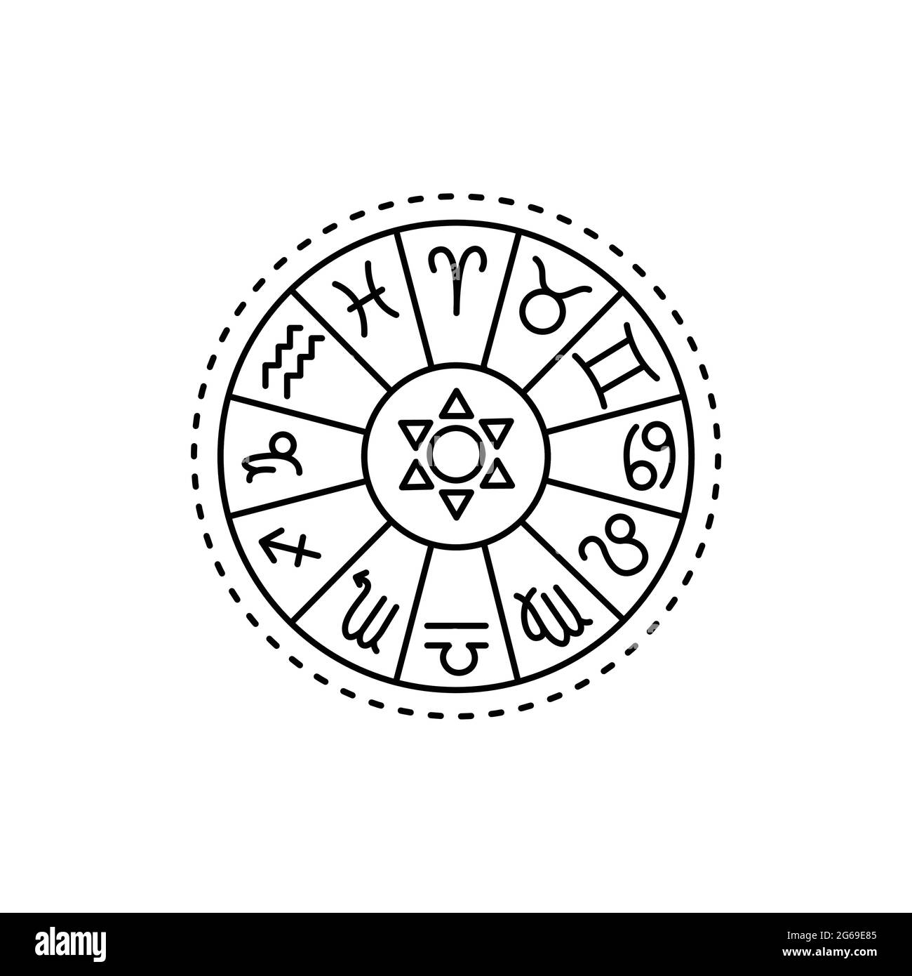 Icône de ligne de couleur de symbole d'horoscope. Elément vectoriel isolé. Pictogramme de contour pour la page Web, l'application mobile, la promotion Illustration de Vecteur