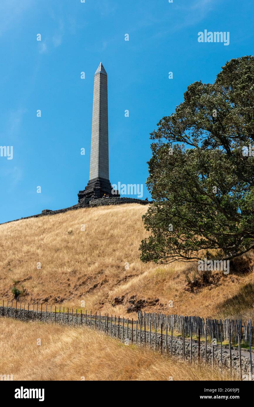 Monument d'Obeilsk sur One Tree Hill Park à Auckland, Nouvelle-Zélande Banque D'Images