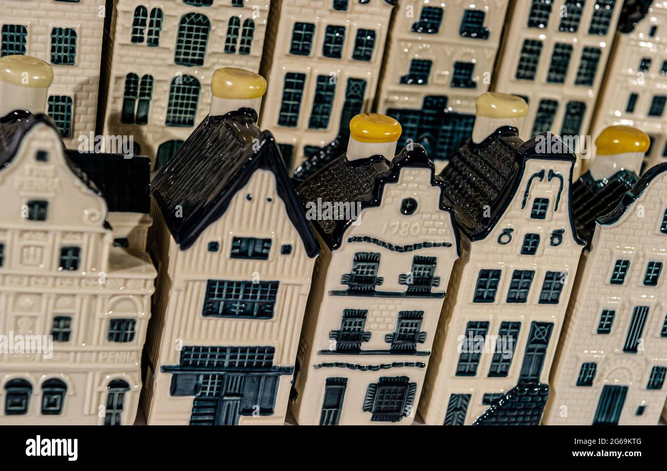 Vieille Amsterdam, Maisons hollandaises Banque D'Images