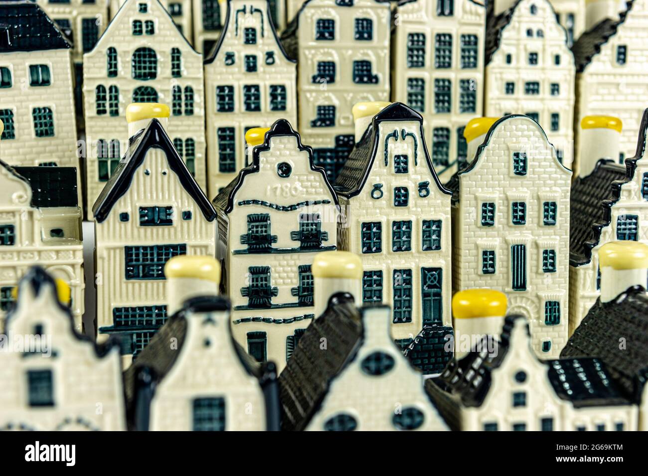 Vieille Amsterdam, Maisons hollandaises Banque D'Images