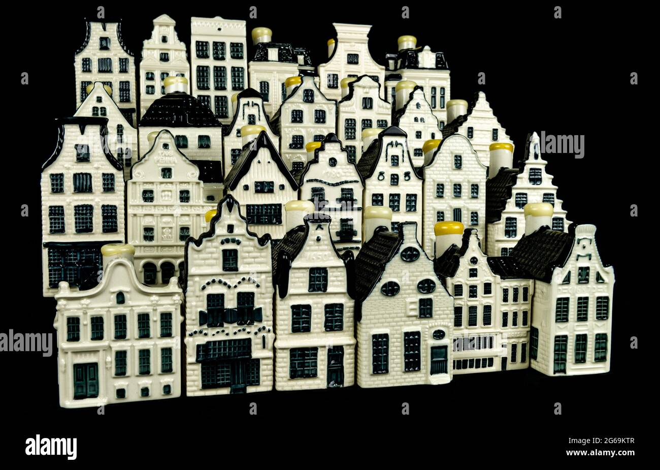 Vieille Amsterdam, Maisons hollandaises Banque D'Images