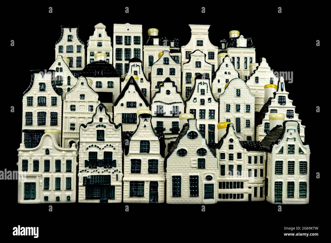 Vieille Amsterdam, Maisons hollandaises Banque D'Images