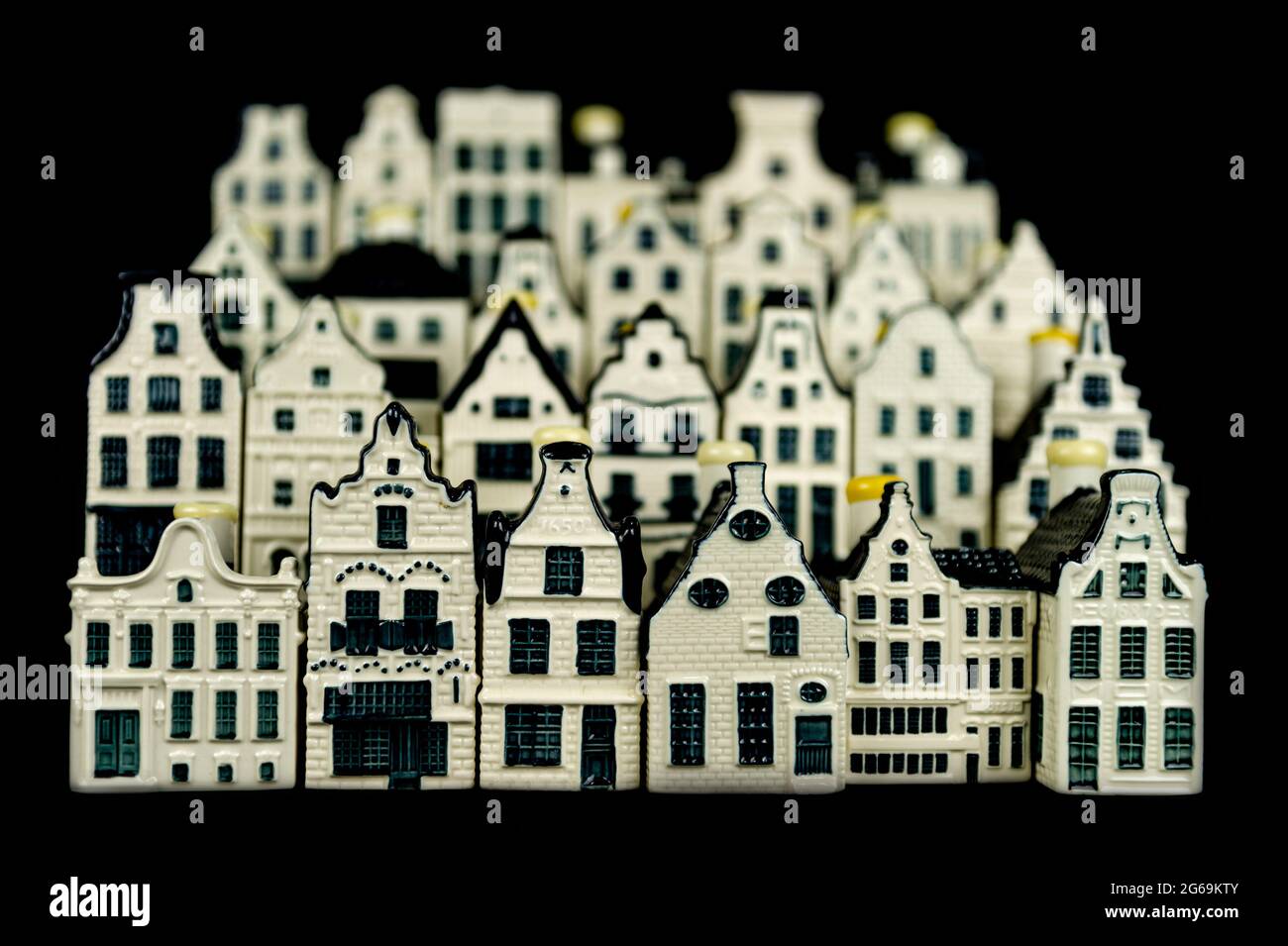 Vieille Amsterdam, Maisons hollandaises Banque D'Images