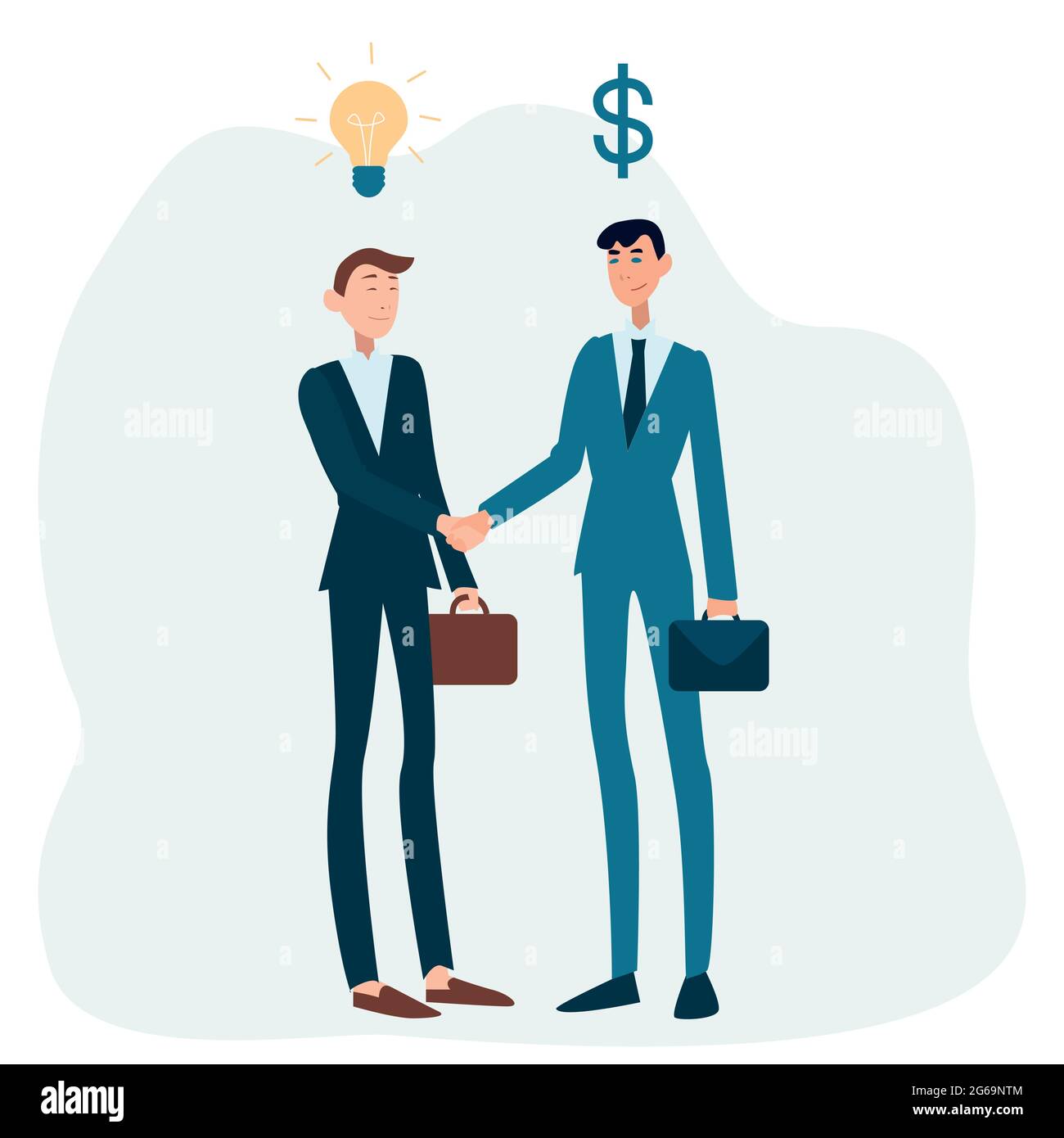 Présentation des idées, contrat commercial, conclusion du contrat - illustration vectorielle Illustration de Vecteur