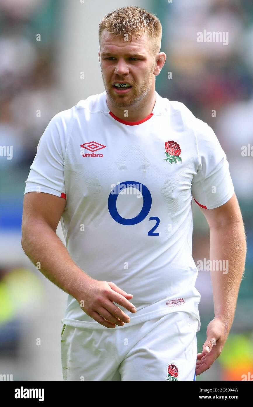 Stade de Twickenham, Angleterre, Royaume-Uni. 4 juillet 2021. Le Callum Chick d'Angleterre pendant le match de la série d'été entre l'Angleterre et les Etats-Unis: Crédit: Ashley Western/Alay Live News Banque D'Images
