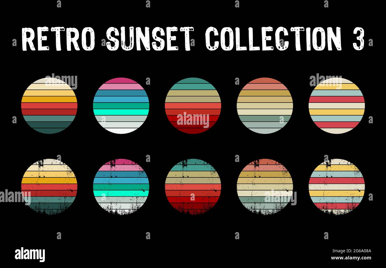 Tableau paysage Coucher de soleil vertical des années 70 - TenStickers