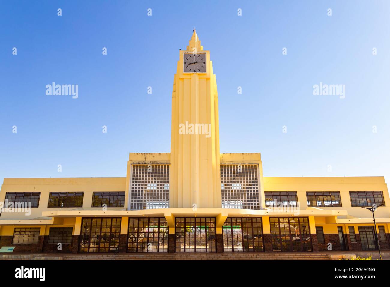 Gare de Goiania. Détail de la gare dans le centre de la ville de Goiania. Banque D'Images