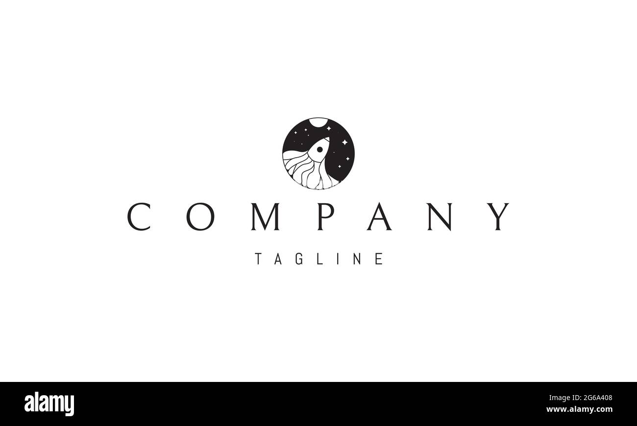 Logo vectoriel sur lequel une image abstraite d'un bateau flottant dans le ciel. Illustration de Vecteur