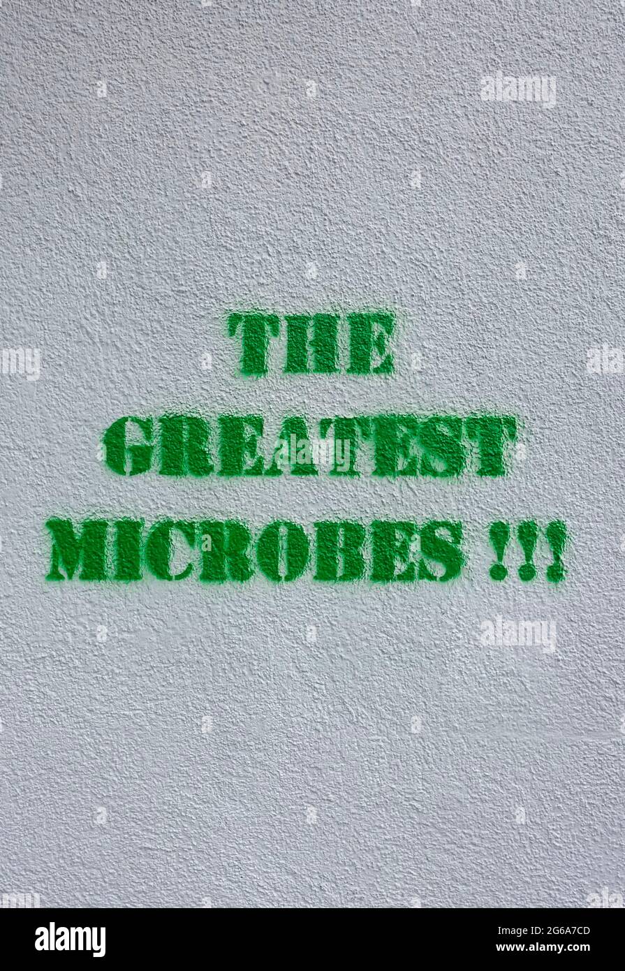 Stencil, les plus grands microbes, Berlin, Allemagne Banque D'Images