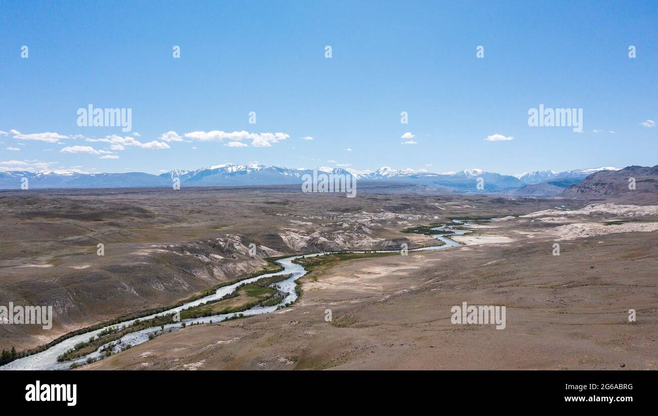 Paysage, paysage, lors du rallye de la route de la soie 2021 3ème étape entre Gorno-Altaysk, en Russie, et Ölgii, en Mongolie, le 04 juillet 2021 - photo Frédéric le Floc'h / DPPI Banque D'Images