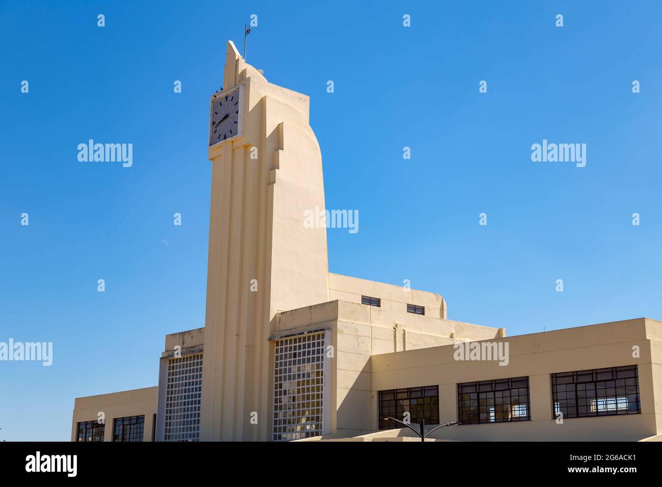 Détail de l'ancienne gare dans la ville de Goiânia Banque D'Images