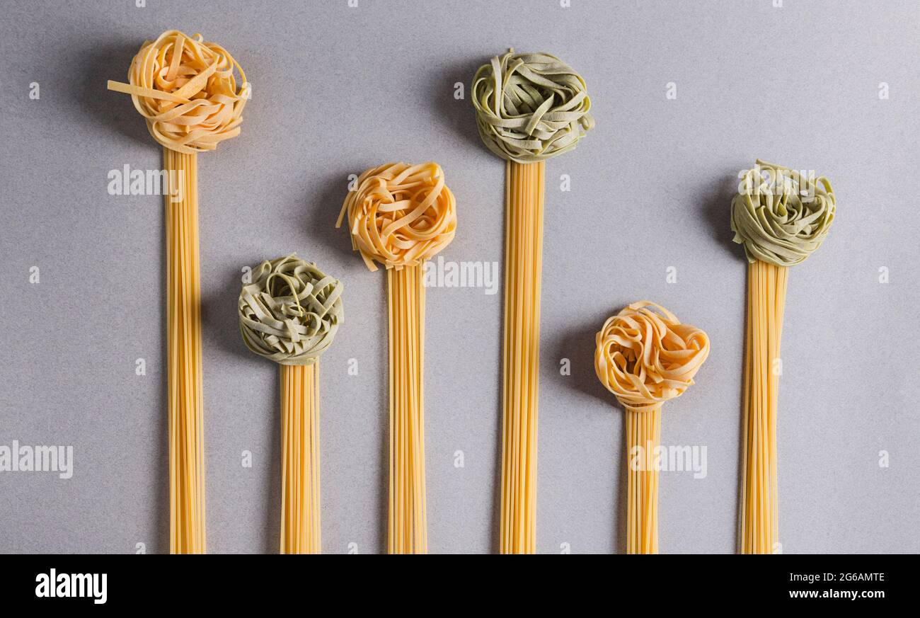 Texture de spaghetti et tagliatelle Banque D'Images