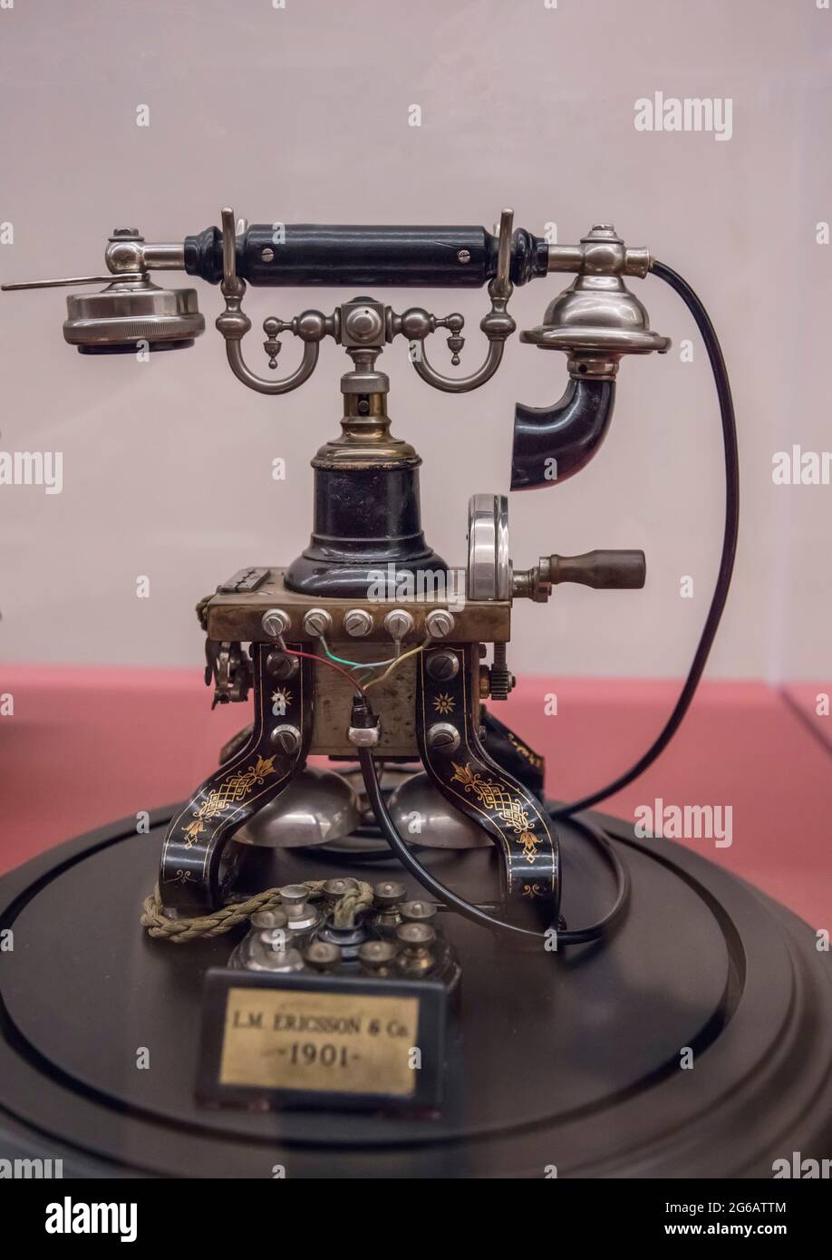 1901 téléphone de bureau Vintage Ericsson Banque D'Images