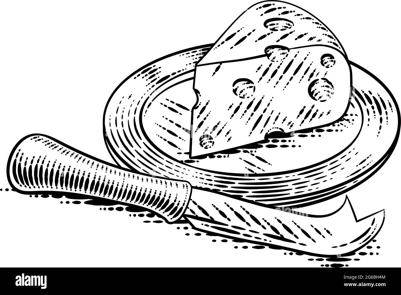 Coin de couteau à fromage suisse de style bois d'époque Illustration de Vecteur