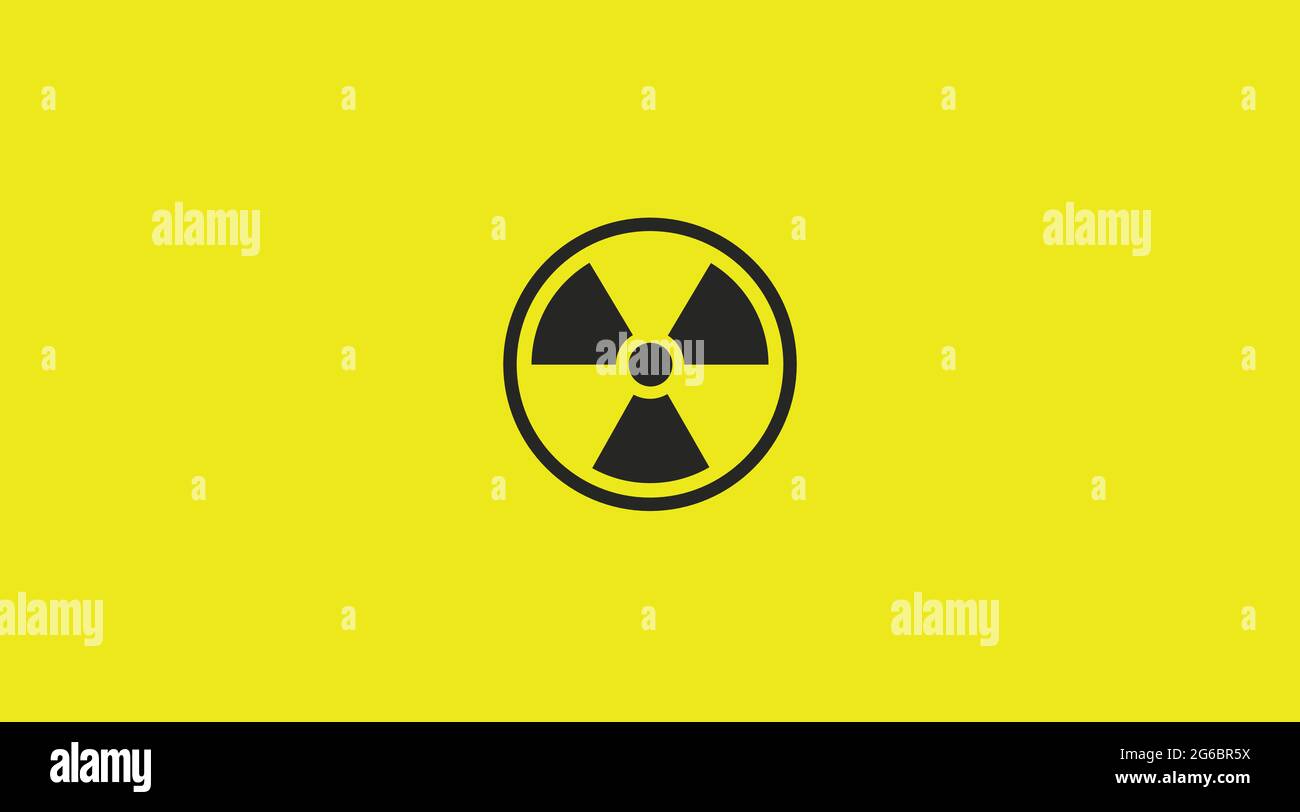 Signe de rayonnement. Illustration vectorielle isolée d'une icône ou d'un signe de rayonnement modifiable sur un fond noir jaune Illustration de Vecteur