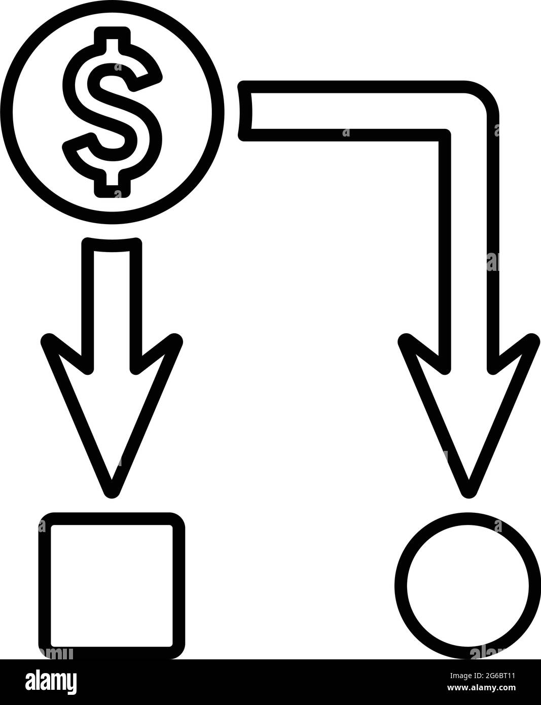 Flux de trésorerie, icône d'organigramme - à utiliser à des fins commerciales, sur des supports d'impression, sur le Web ou tout type de projet de conception. Fichier EPS vectoriel. Illustration de Vecteur