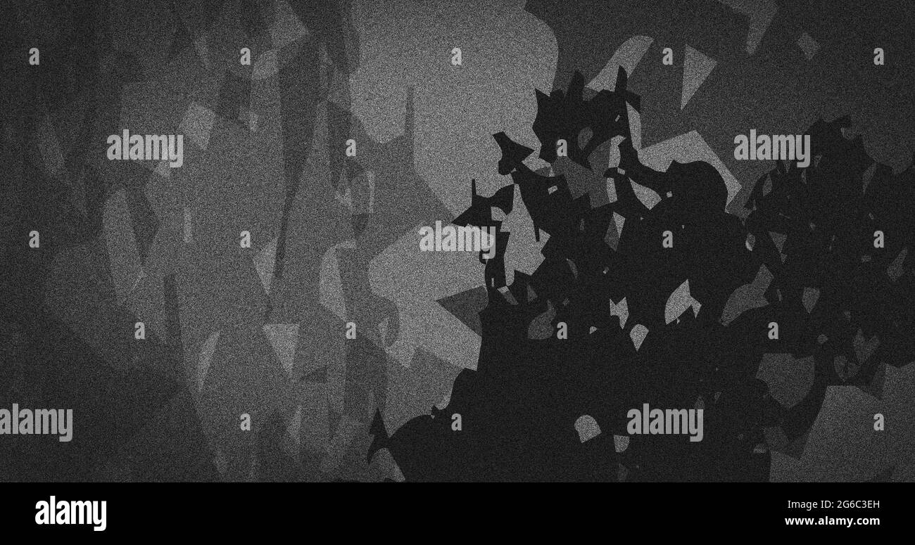 Image de formes abstraites gris foncé et clair se déplaçant rapidement sur fond gris Banque D'Images