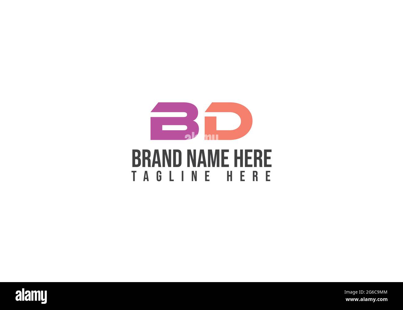Logo lettre BD et modèle vectoriel Illustration de Vecteur
