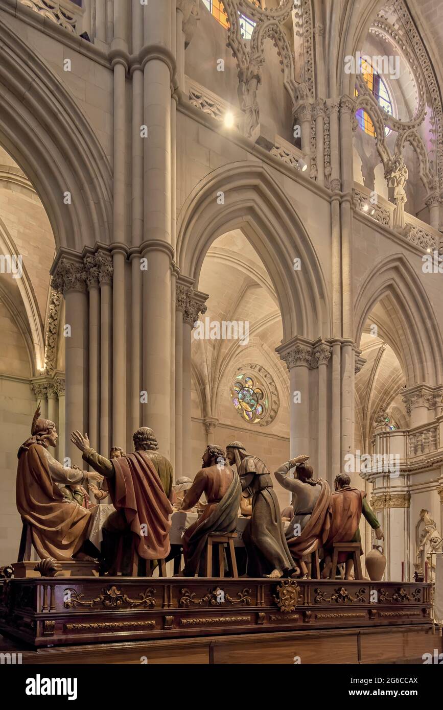 La Santa Cena à l'intérieur de la cathédrale gothique du XIIe siècle de la ville de Cuenca, Castilla la Mancha, Espagne, Europe Banque D'Images