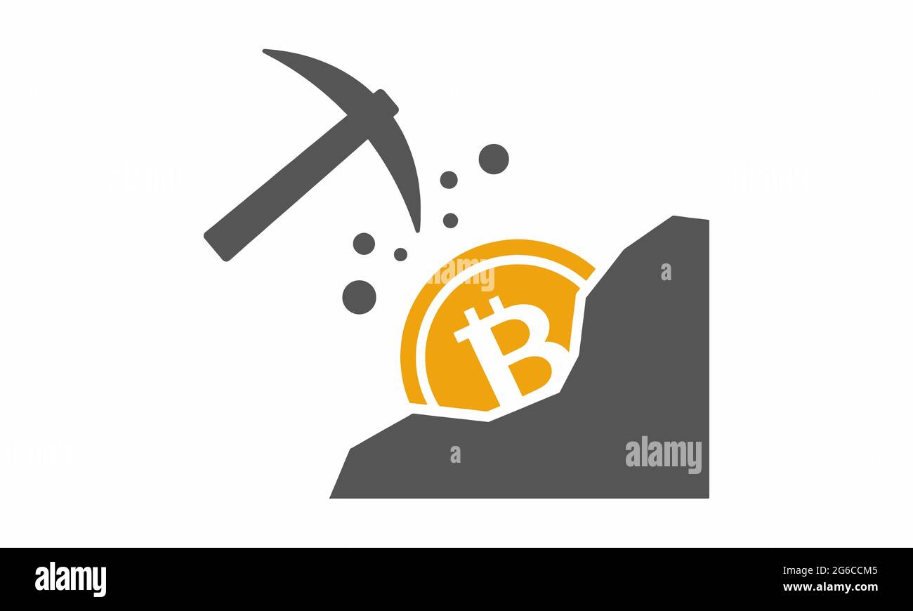 Image vectorielle de l'icône d'extraction Bitcoin Illustration de Vecteur