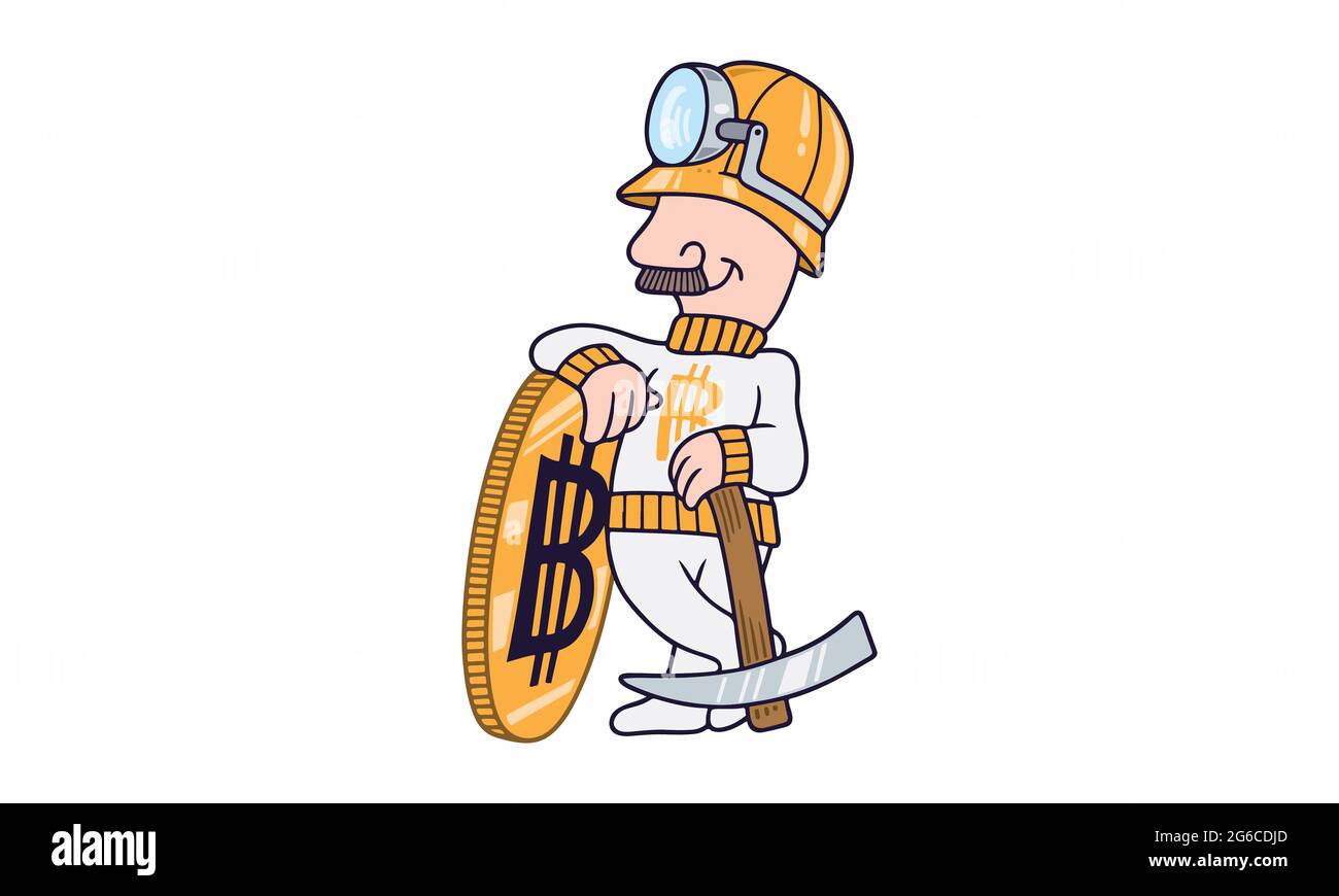 Image vectorielle de l'icône d'extraction Bitcoin Illustration de Vecteur