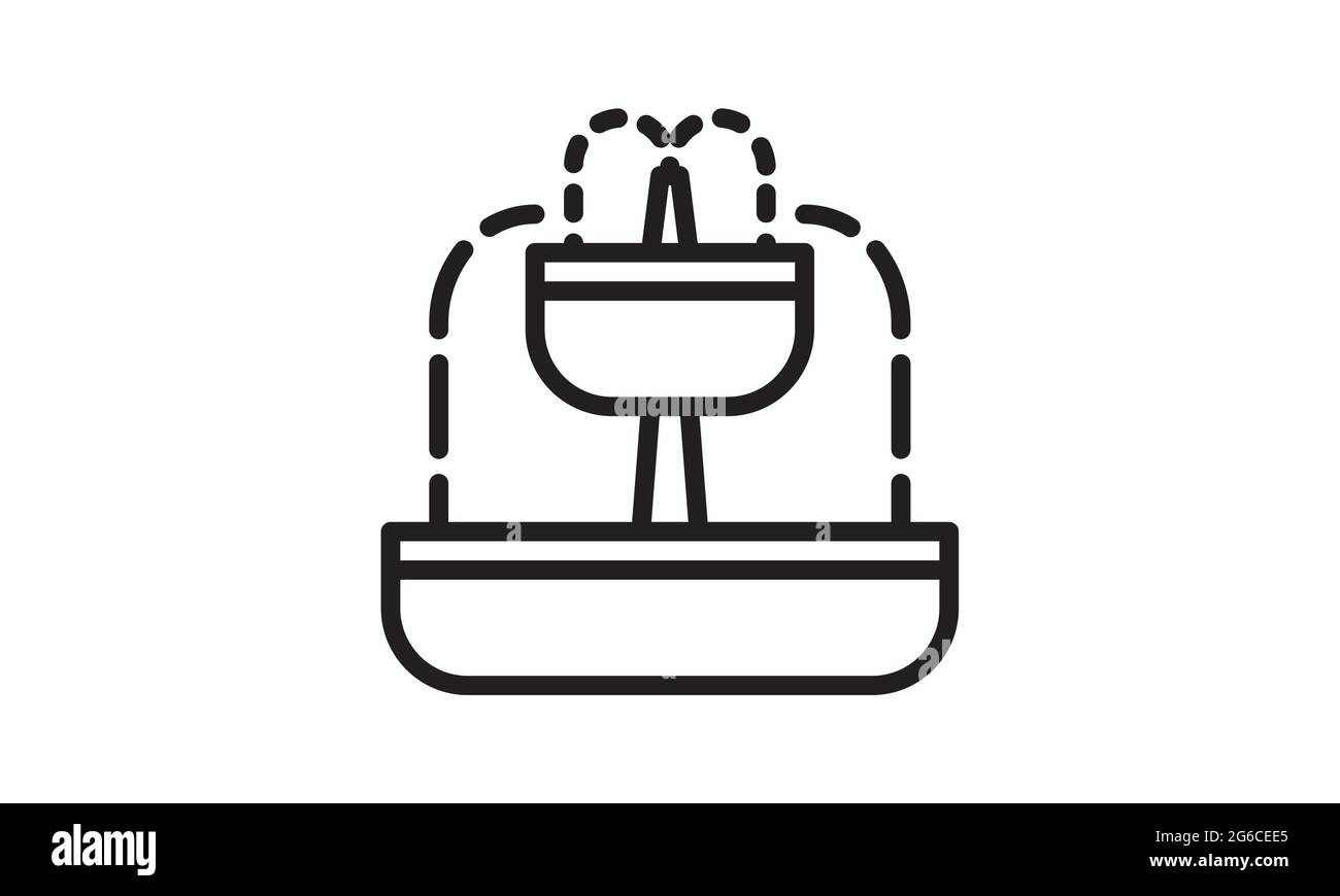 Image vectorielle de l'icône de la fontaine d'eau du parc Illustration de Vecteur