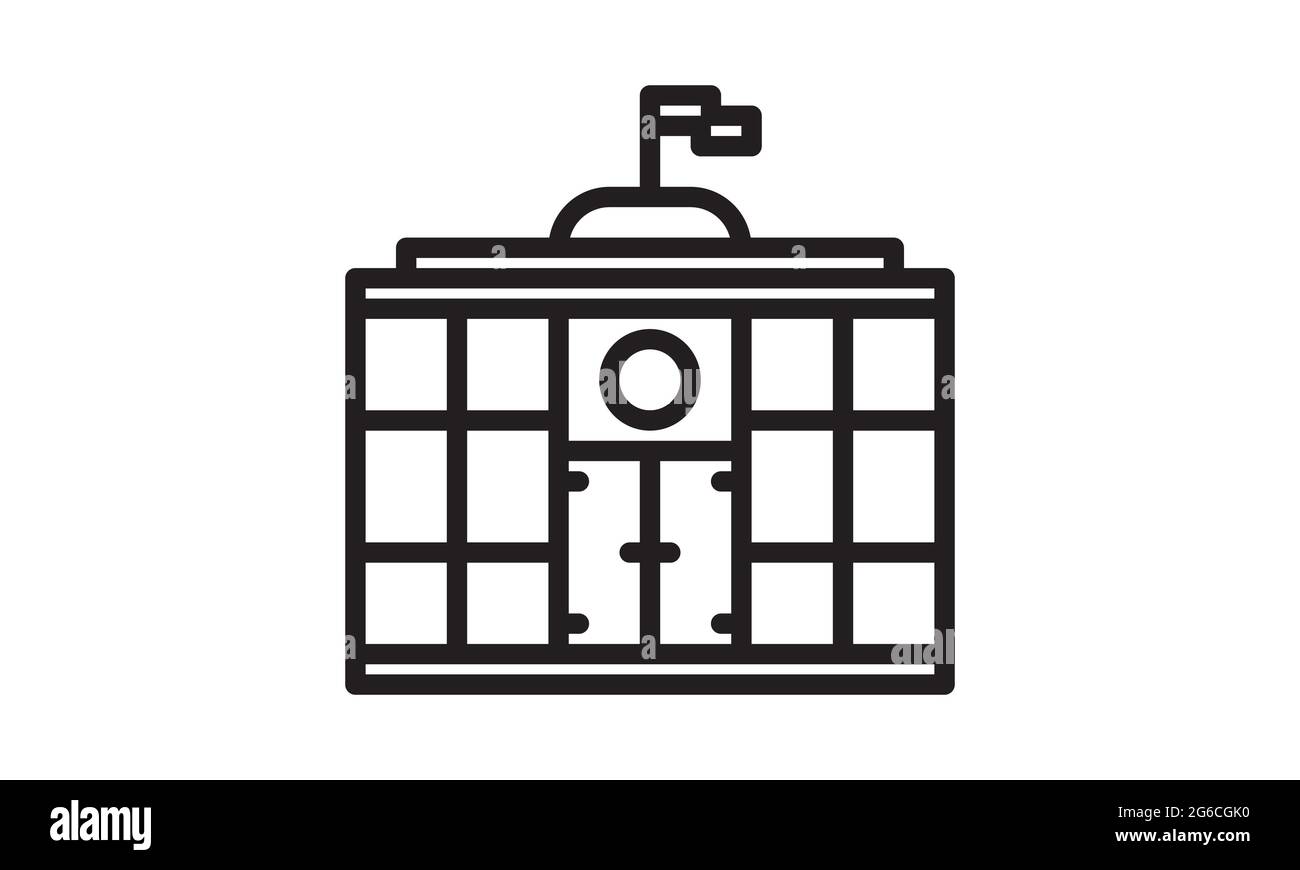 Icône de bâtiment d'université image vectorielle de style simple Illustration de Vecteur