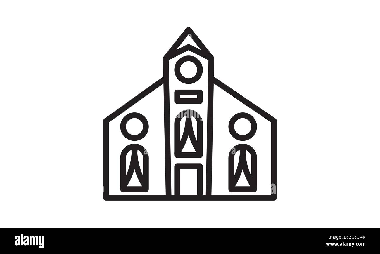 icône de l'église isolée sur fond blanc. Illustration de Vecteur