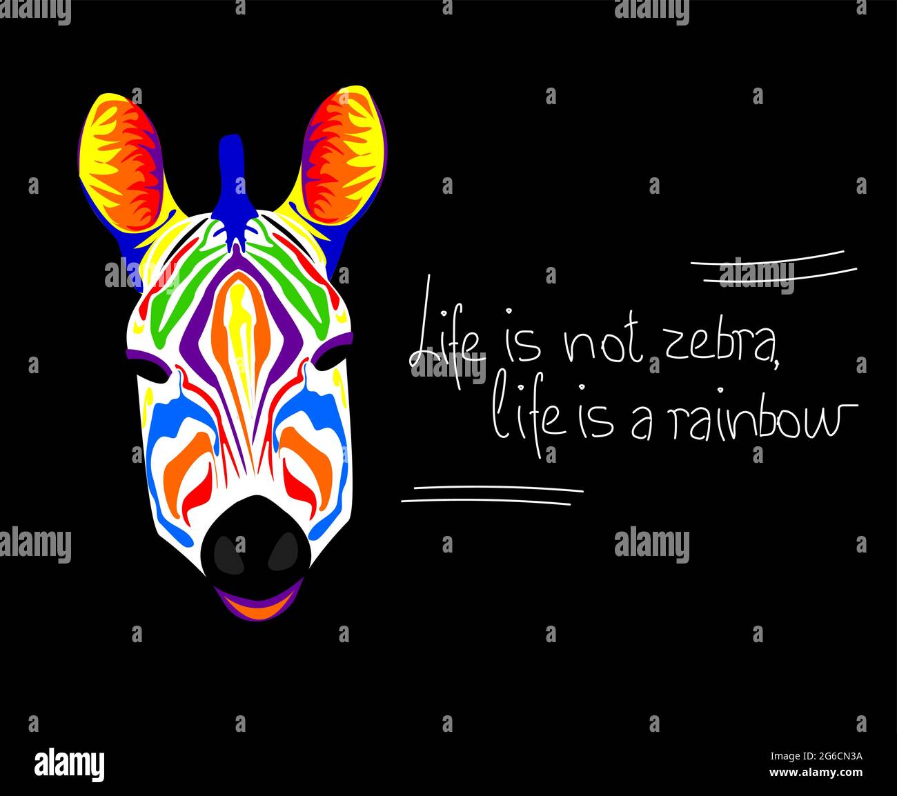 Motif zèbre arc-en-ciel avec style Illustration de Vecteur